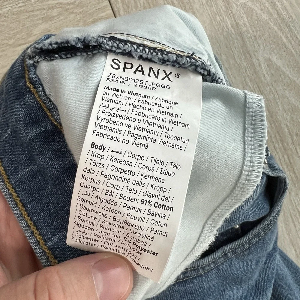 Spanx Spanxshape Authentic 360 Barrel Leg Jeans Women's XL R Medium Wash 21528R - Picture 10 of 11